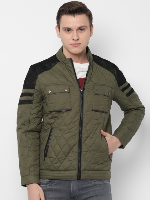 

People Men Olive Green Solid Jacket