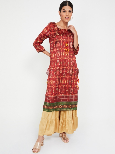 

Melange by Lifestyle Women Red Printed Straight Kurta