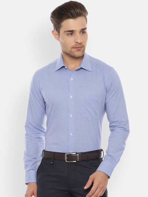 

Van Heusen Men Blue Slim Fit Checked Formal Shirt