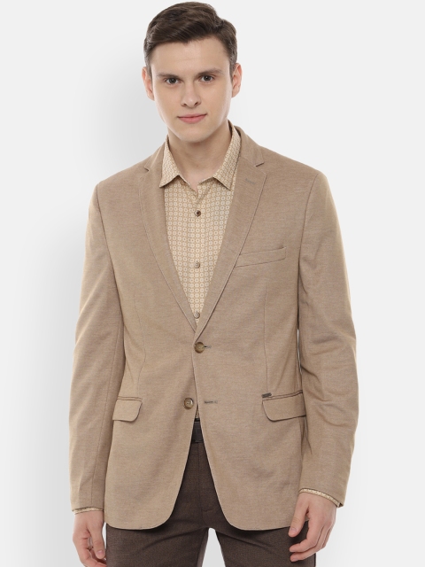 

Van Heusen Sport Men Khaki Solid Slim Fit Single-Breasted Blazer