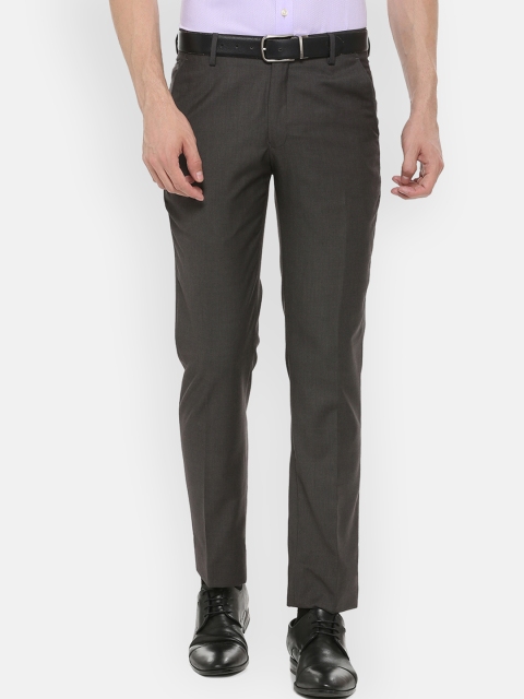 

Louis Philippe Men Grey Slim Fit Solid Formal Trousers