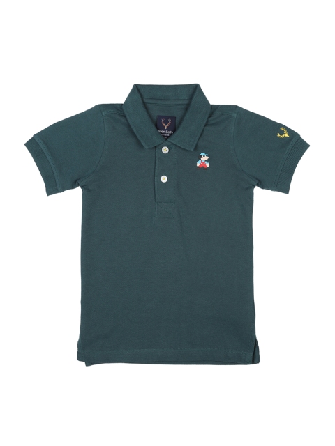 

Allen Solly Junior Boys Green Solid Polo Collar T-shirt
