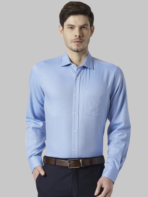 

Park Avenue Men Blue Regular Fit Self Design Formal Shirt