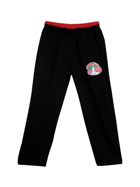 

SWEET ANGEL Boys Black Straight Fit Solid Track Pants