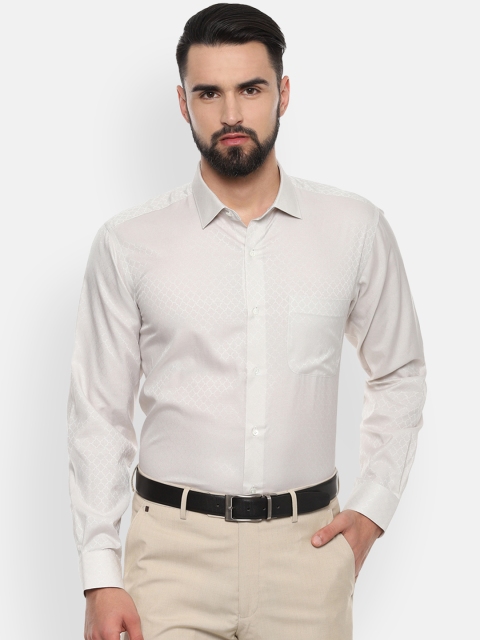 

Van Heusen Men Off-White Regular Fit Solid Formal Shirt