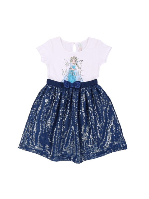 

Pantaloons Junior Girls Embellished Blue Fit and Flare Dress