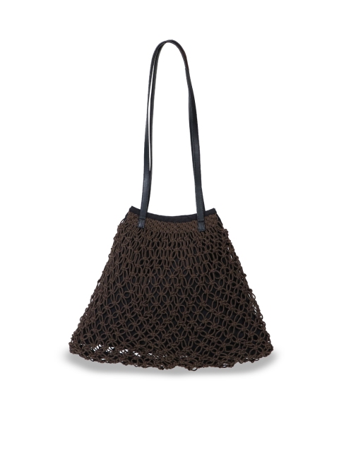 

Diwaah Coffee Brown Self Design Shoulder Bag