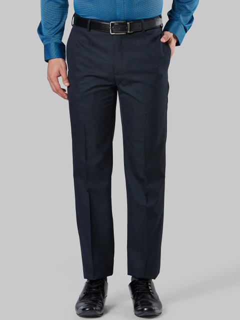 

Next Look Men Blue Regular Fit Solid Formal Trousers