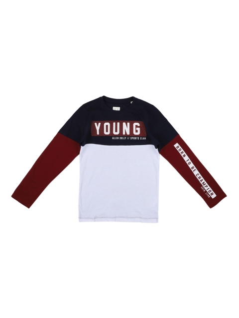 

Allen Solly Junior Boys White Colourblocked Round Neck T-shirt