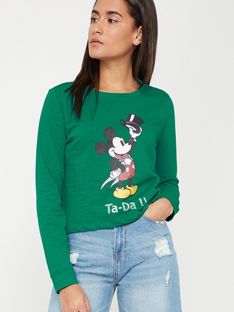 

Ginger by Lifestyle Women Green Printed Sweatshirt