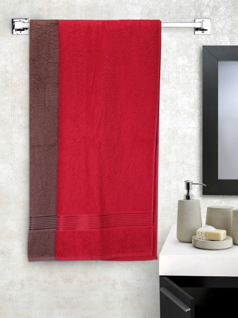 

BIANCA Unisex Set of 2 380 GSM Solid Bath Towels, Red