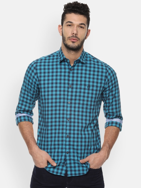 

Van Heusen Sport Men Blue Slim Fit Checked Casual Shirt