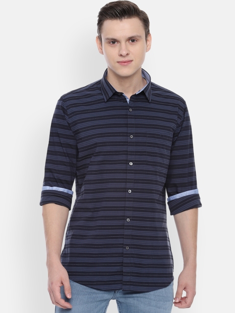 

Van Heusen Sport Men Navy Blue Slim Fit Striped Casual Shirt
