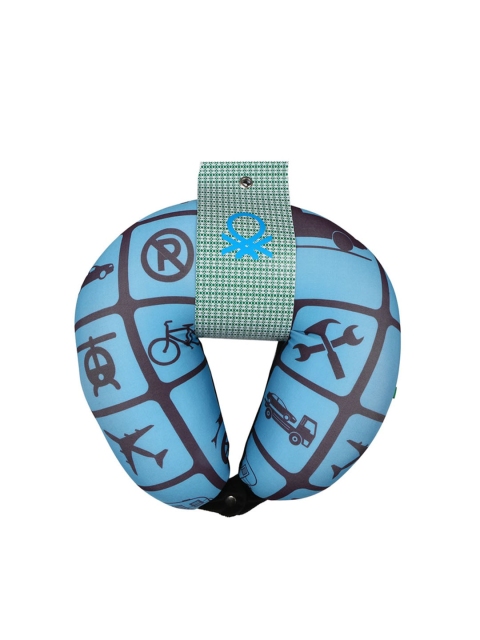 

United Colors of Benetton Unisex Blue & Black Printed Neck Pillow