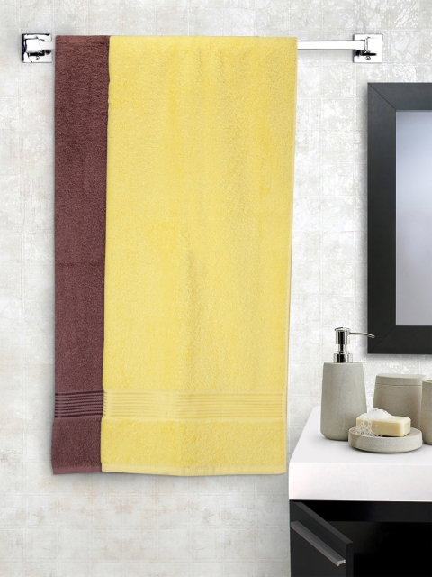 

BIANCA Unisex Set of 2 380 GSM Solid Bath Towels, Yellow