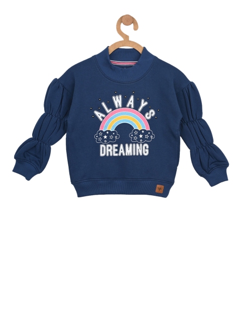 

Stupid Cupid Girls Navy Blue Printed Sweatshirt