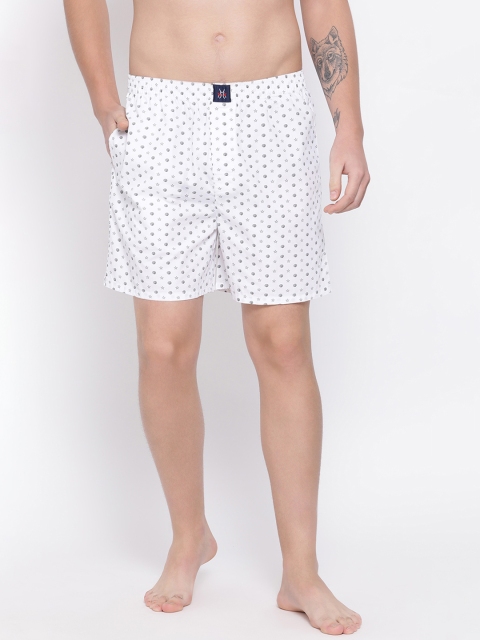 

Crimsoune Club Men White Printed Pure Cotton Boxers BX4067-1