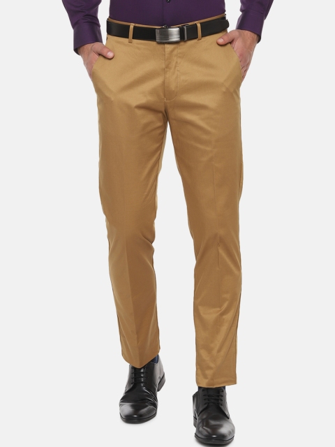 

Louis Philippe Men Beige Slim Fit Solid Formal Trousers