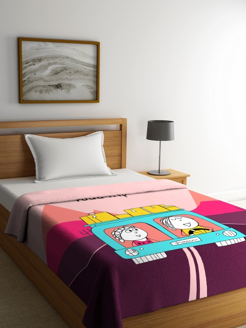 

Portico New York Pink Cartoon Characters AC Room 280 GSM Single Bed Blanket