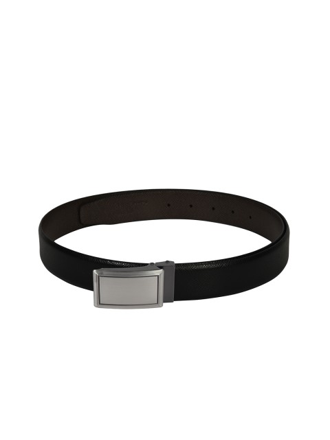 

Second SKIN Men Black & Brown Textured Reversible Leather Belt