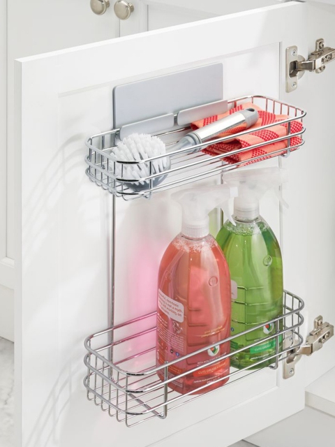 

INTERDESIGN Silver-Toned Solid Hanging Storage Basket