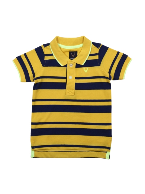 

Allen Solly Junior Boys Yellow Striped Polo Collar T-shirt