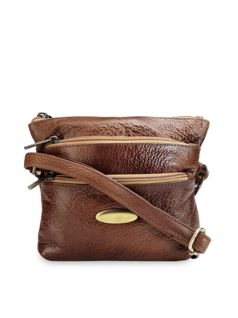 

Teakwood Leathers Unisex Tan Solid Leather Messenger Bag