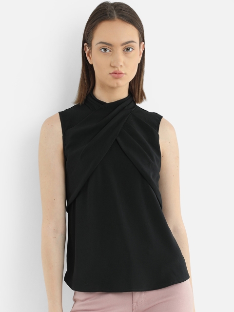 

COVER STORY Women Black Solid A-Line Top