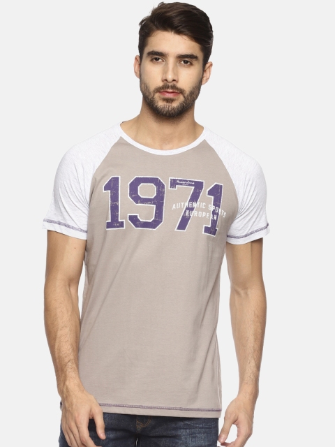 

Masculino Latino Men Grey Printed Round Neck T-shirt