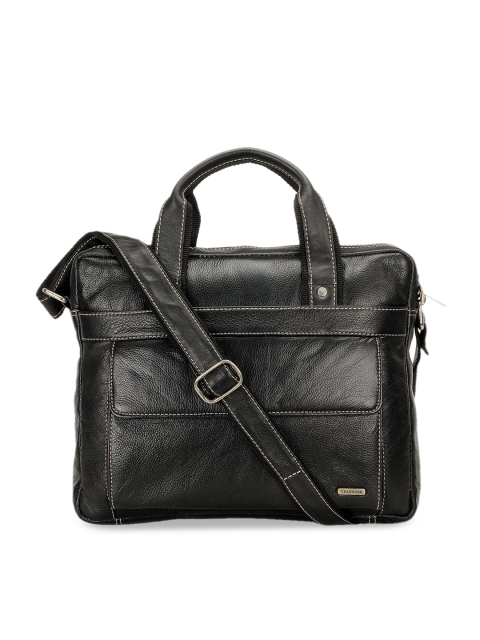 

Teakwood Leathers Unisex Black Solid Laptop Bag