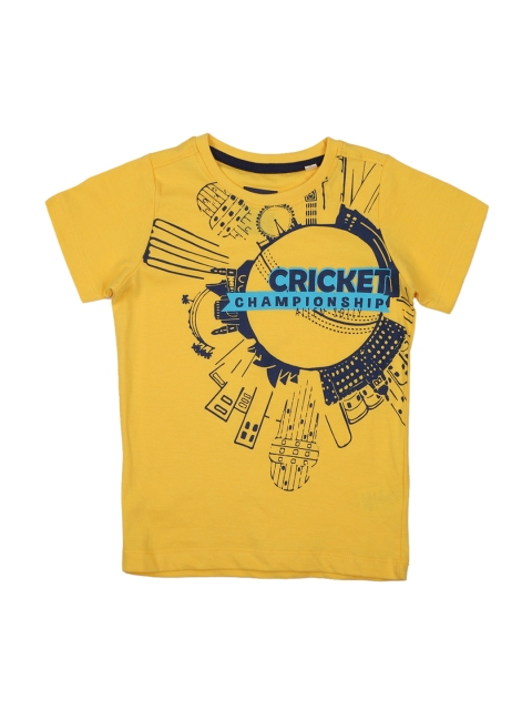

Allen Solly Junior Boys Yellow Printed Round Neck T-shirt