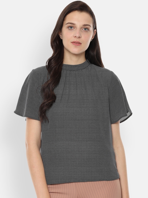 

Van Heusen Woman Women Black Printed A-Line Top