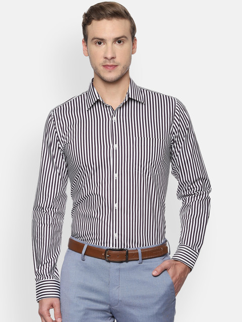 

Van Heusen Men White & Black Slim Fit Striped Formal Shirt