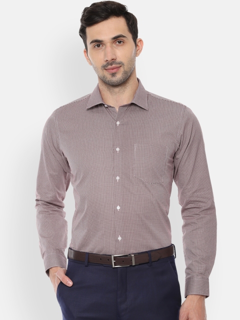 

Van Heusen Men Maroon & White Slim Fit Printed Formal Shirt