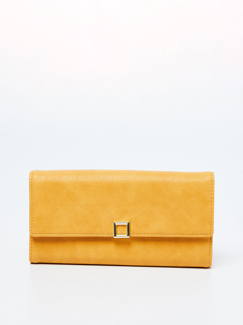 

Ginger by Lifestyle Women Mustard Yellow Solid Three Fold Wallet