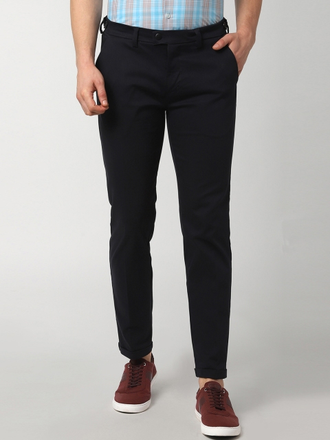 

Peter England Men Black Slim Fit Solid Regular Trousers