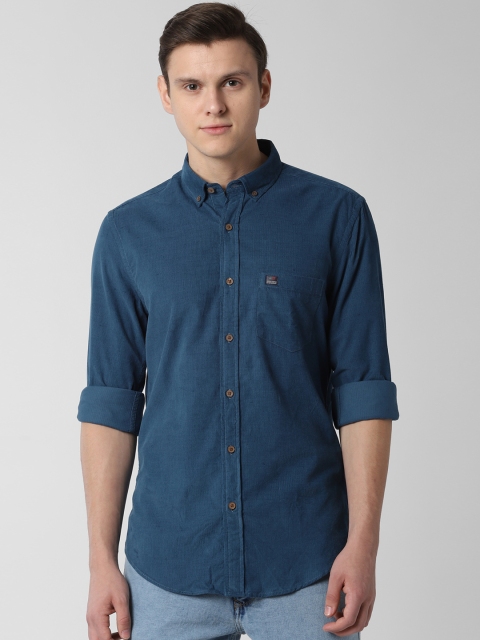 

Peter England Casuals Men Blue Slim Fit Solid Casual Shirt