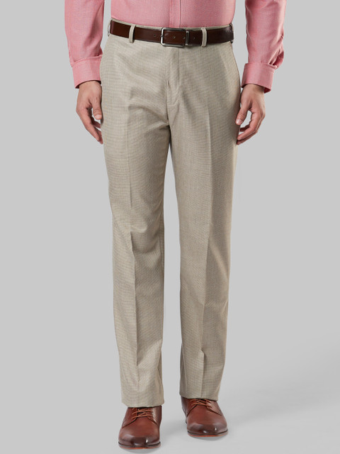 

Next Look Men Beige Regular Fit Solid Formal Trousers
