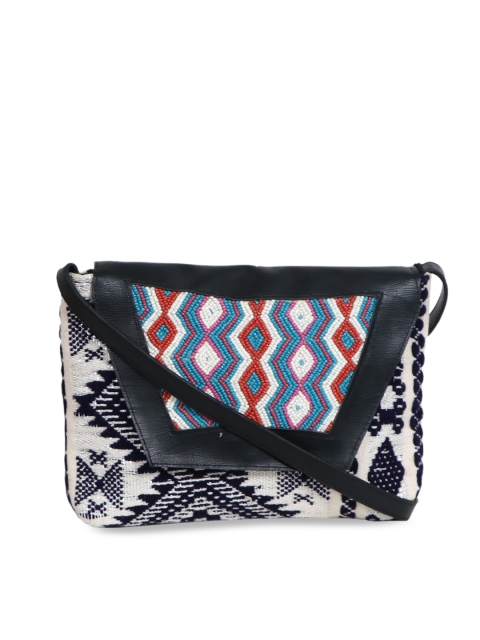 

Diwaah Multicoloured Self Design Handmade Sling Bag, Multi