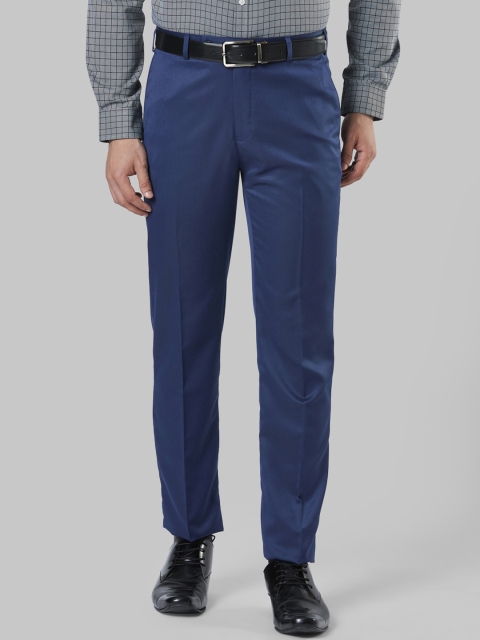 

Next Look Men Blue Regular Fit Solid Formal Trousers