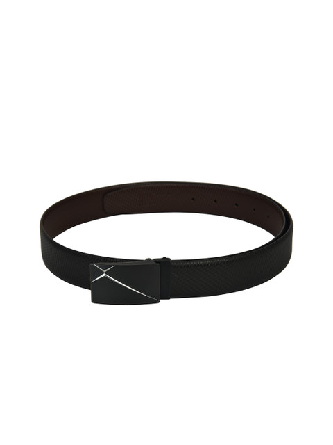 

Second SKIN Men Black & Brown Textured Reversible Leather Belt