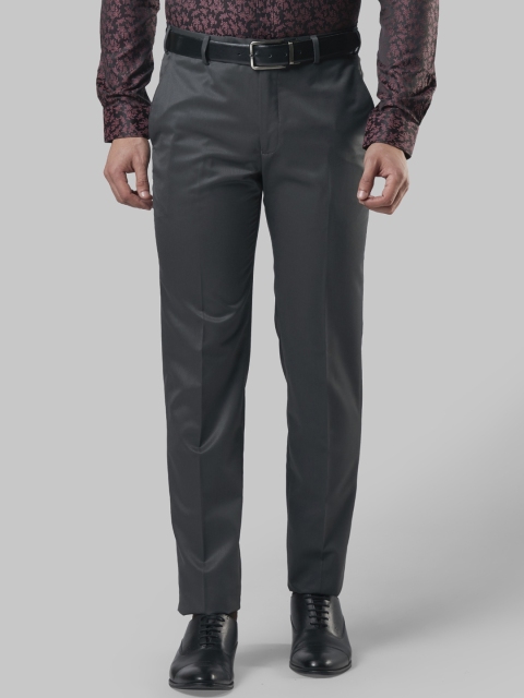 

Next Look Men Grey Slim Fit Solid Formal Trousers