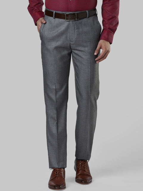 

Next Look Men Grey Regular Fit Solid Formal Trousers