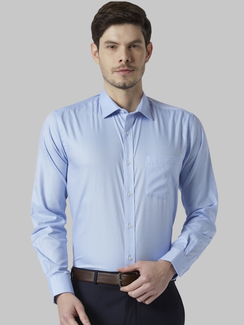 

Park Avenue Men Blue Regular Fit Self Design Formal Shirt