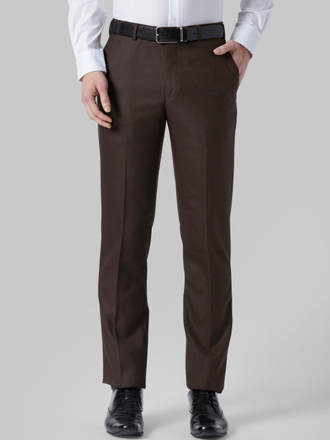 

Park Avenue Men Brown Regular Fit Solid Formal Trousers