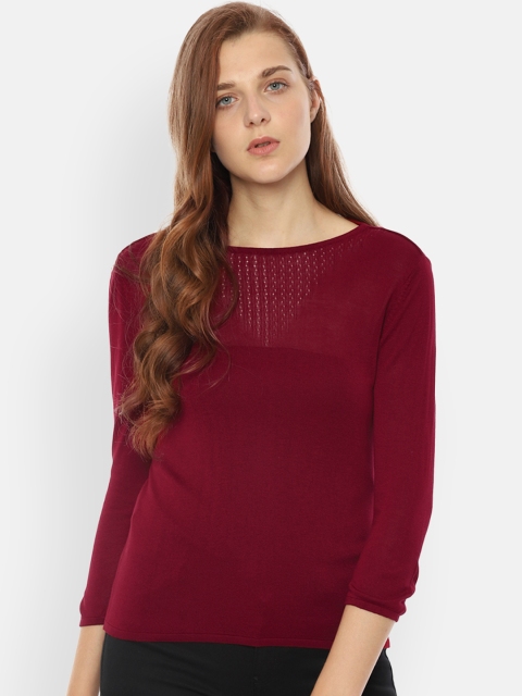 

Allen Solly Woman Maroon Solid Top