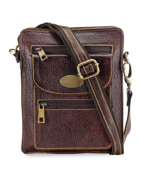 

Teakwood Leathers Unisex Brown Solid Leather Messenger Bag