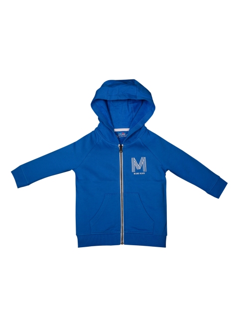 ventra Boys Blue Solid Hooded Sweatshirt