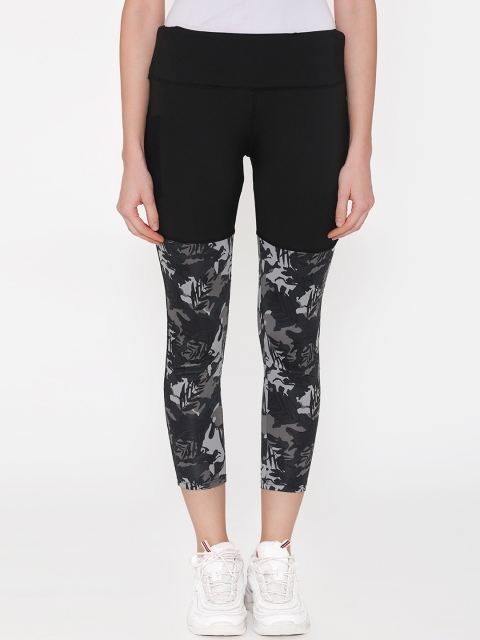 Clovia Women Black Printed Tights
