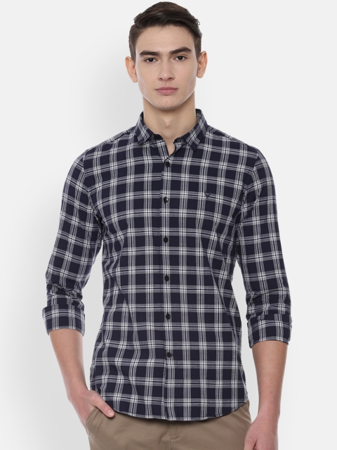 

Allen Solly Sport Men Navy Blue Slim Fit Checked Casual Shirt
